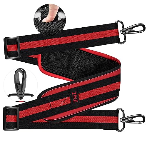 ZINZ Ultra-Thick Fixed Pad Shoulder Strap 76-inch Universal Bag Strap with Breathable Cushion and Dual Balanced Adjustable Buckles for Laptop Bag Luggage Messenger Bag Crossbody etc -Stripe-BRB - color: Stripe-brb
