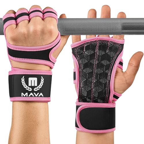 Mava Sports Weight Lifting Gloves with Wrist Support, Work Out Gloves, Gym Gloves - Great for Cross Training, Pull Ups, Calisthenics and Gym, Workout Gloves for Men & Women - color: Pink, size: Small