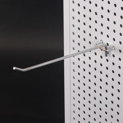 8 Inch Heavy Duty Pegboard Hooks, 12 Pack, Stainless Steel Chrome Finish, Universal Fit for 1/8 and 3/16 Inch Boards, Garage and Tool Storage Organization - size: 8 Inch
