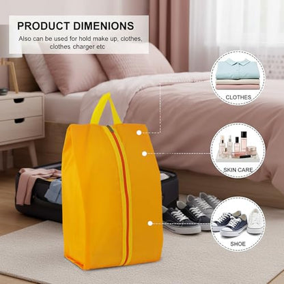 6pcs Portable Shoe Organizer, Travel Pouches with Zipper, Golf Shoe Bags, Clothes Bags, Soccer Cleats Bag Shoe Pouch for Gym, Waterproof, Odor-Resistant (Orange) | Golf Shoe Bags, Clothes Bags, Soccer Cleats Bag Shoe Pouch for Gym, Waterproof, Odor-Resist