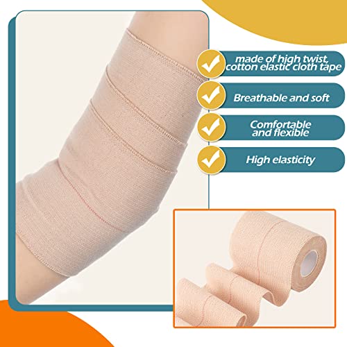 4 Rolls Elastic Tape Adhesive Elastic Tape Self Adhesive Bandage Wrap Flexible Stretch Bandages for Sports Support, Joint Protection & Pet Caring, 5 Yard(3 Inch in Width) - size: 3 Inch in Width