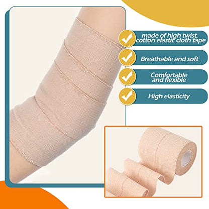 4 Rolls Elastic Tape Adhesive Elastic Tape Self Adhesive Bandage Wrap Flexible Stretch Bandages for Sports Support, Joint Protection & Pet Caring, 5 Yard(3 Inch in Width) - size: 3 Inch in Width