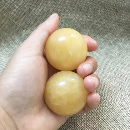 Marble Baoding Balls, Chinese Meditation Stress Relief Balls for Hand Therapy, Manual Massage Exercise,Beige,Small-1.38" - color: Beige, size: Small-1.38"