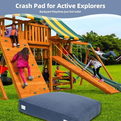 whiffee Upgraded Crash Pad for Kids Sensory with Handle,Soft Foam Blocks - Crash Pads for Autistic Children Indoor Jump Climb, Kids Autism Sensory Crash Mat with Anti-Slip Washable Cover - size: 3FT x 4FT