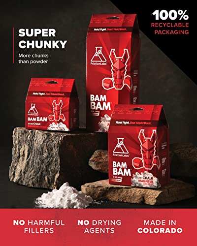 Friction Labs Premium Loose Climbing Chalk - High-Performance Hand Chalk with Superior Grip for Bouldering, Climbing, Weightlifting & More - Long Lasting & Skin Friendly Powdered Chalk - size: 12 oz/340 g - Loose Chalk, style: Super Chunky Texture - Bam B