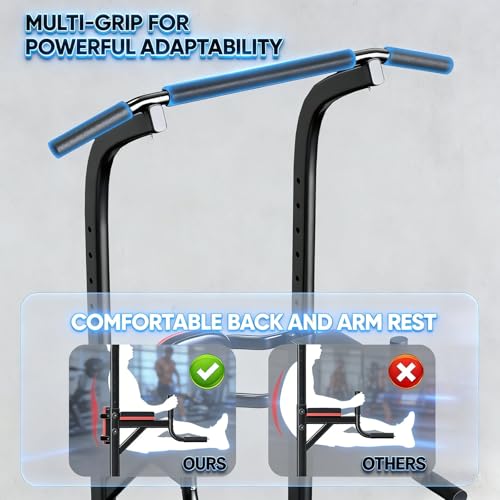 ZENOVA Pull Up Bar, Multi-Function Pull Up Dip Bar Station, Home Gym Workout Strength Training Equipment for Men Women Muscle Building - color: Black