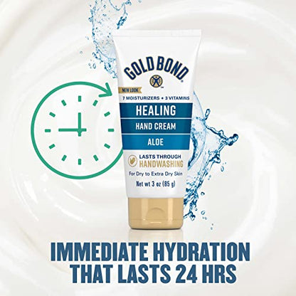 Gold Bond Healing Hand Cream, Hand Cream With Aloe, Moisture That Lasts Through Handwashing, 3 oz. (Pack of 2) - size: 3 Ounce (Pack of 2)