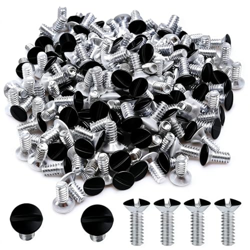 60 pcs 3/8" Wall Plate Screws, Black Outlet Screws 6-32 Thread Light Electrical Cover Panel Switch Plate Screws(Black） - color: Black, size: 3/8 Inch