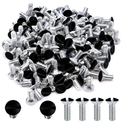 60 pcs 3/8" Wall Plate Screws, Black Outlet Screws 6-32 Thread Light Electrical Cover Panel Switch Plate Screws(Black） - color: Black, size: 3/8 Inch