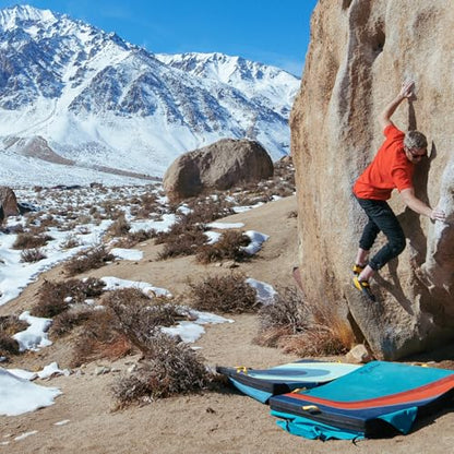 Asana Superhero Bouldering Crash Pad - Deluxe Suspension, Triple Layer Dual Density Foam Structure, Heavy Duty Nylon - Premium Rock Climbing Crash Mat with Huge Landing Zone (57x40x4)