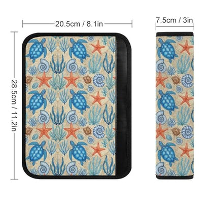 1 Pair Universal Soft and Comfortable Seat Belt Shoulder Pad for Kids, Stroller Pushchair High Chair, Blue Sea Turtle Tropical Turtles Shoulder Protector, Anti-Slip Pad - color: Pattern 81