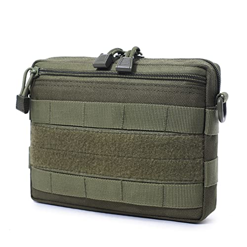 Azarxis Equipment Multi-Purpose Tactical EDC Admin MOLLE Pouch Utility Tools Bag Organizer Military Waist Belt Modular Attachment - color: #04 - Green