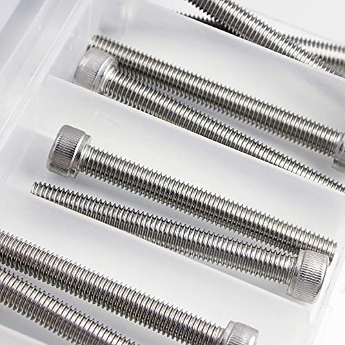 M8 x 60/65/70/75/80mm Screws and Nuts Hex Socket Head Screws M8 Bolts, 304 Stainless Steel, Bright Finish, Fully Threaded, Metric Allen Hex Drive, Assortment Kit 10PCS - size: M8×60/65/70/75/80mm
