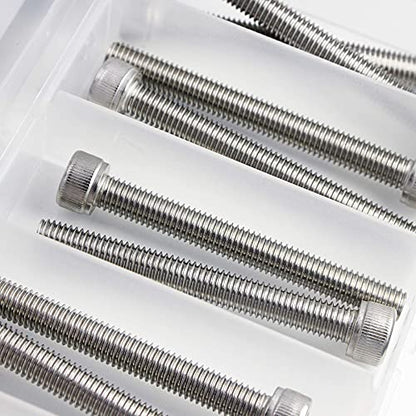M8 x 60/65/70/75/80mm Screws and Nuts Hex Socket Head Screws M8 Bolts, 304 Stainless Steel, Bright Finish, Fully Threaded, Metric Allen Hex Drive, Assortment Kit 10PCS - size: M8×60/65/70/75/80mm