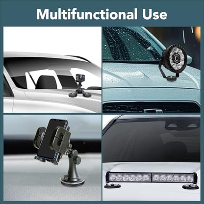 DIYMAG Round Rubber Coated Magnets Heavy Duty,6pcs 1/4in Screw Hole Stud | Strong Rare Earth Magnets with Flat Base, for Mounting Magnetic License Plate Holders, Cameras, Vehicles, Rock Lights,Dispaly - size: 1/4in-30LB-1.69in
