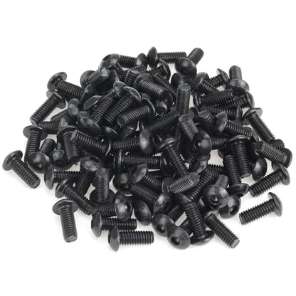 105 Pieces M4 x 10mm Button Head Socket Cap Screws, Thread Pitch 0.7mm, Sutemribor M4 Black Screws, 10.9 Grade Alloy Steel, Black Oxide Finish, Fully Threaded - size: M4 x 10mm, style: Button Head