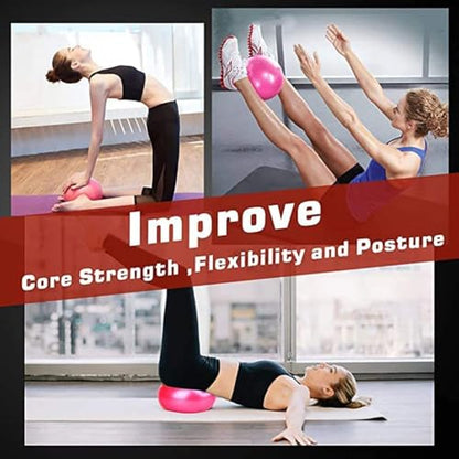 6 Inch Exercise Pilates Mini Yoga Balls Barre for Home Stability Squishy Training Physical Therapy Improves Balance Core Strength Comes with Pump(Black, 6 Inch)
