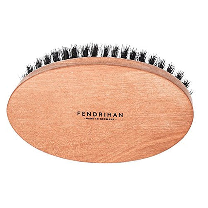 Fendrihan Genuine Boar Bristle and Pear Wood Military Hair Brush, Made in Germany MEDIUM STIFF BRISTLE - color: Light Brown