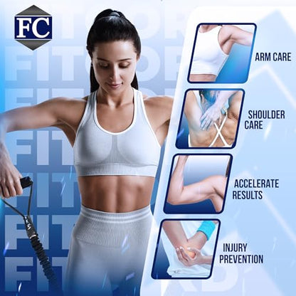 X-Over Arm & Shoulder Training Resistance Bands for Home Exercise & Upper Body Workouts, Portable Gym Equipment for Strength, Rehabilitation & Stretching for Men & Women - 40lb Very Heavy
