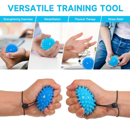 Hand Exerciser Finger Strengthener Balls, Grip Strength Trainer Enhance Flexibility, Relief Wrist Pain, Hand Therapy Balls Stress Relief Balls for Carpal Tunnel, Arthritis