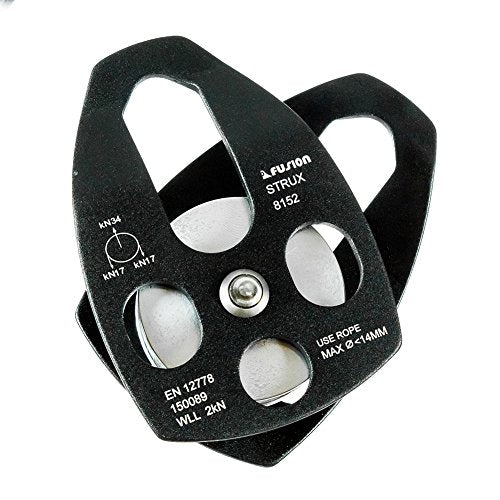 Fusion Climb Strux Aluminum Rescue Side Swing Pulley Blue 34KN… - color: Black