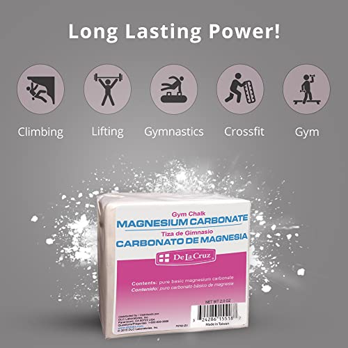 De La Cruz Magnesium Carbonate Gym Chalk - Weightlifting, Gymnastics and Rock Climbing Chalk - style: 40 Block