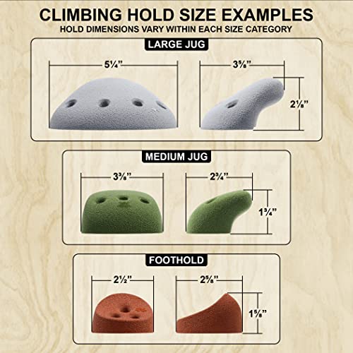 Atomik Rock Climbing Holds Set of 25 Screw-Ons Holds Style 3 in Assorted Earth Tones