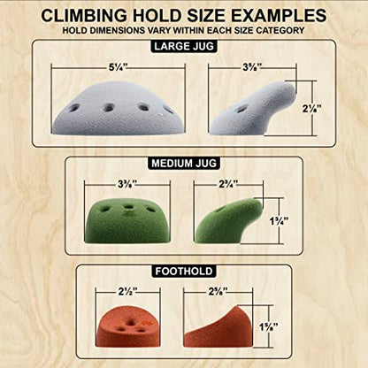 Atomik Rock Climbing Holds Set of 25 Screw-Ons Holds Style 3 in Assorted Earth Tones