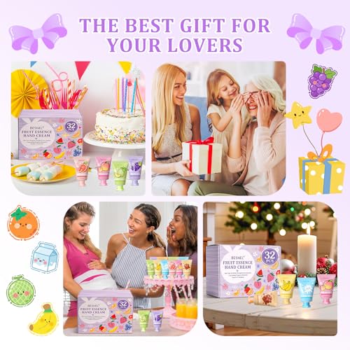BESNEL 32 Pack Hand Cream Gift Set For Women, Teacher Appreciation Gifts, Mini Hand Lotion Travel Size in Bulk for Dry Cracked Hands, Graduation Gift, Birthday Gift, Bridesmaid Gift,Party Favors - size: 0.7 Fl Oz (Pack of 32)