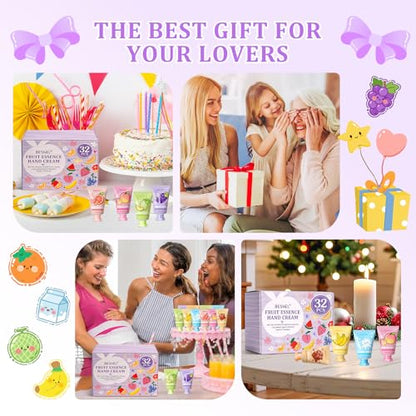 BESNEL 32 Pack Hand Cream Gift Set For Women, Teacher Appreciation Gifts, Mini Hand Lotion Travel Size in Bulk for Dry Cracked Hands, Graduation Gift, Birthday Gift, Bridesmaid Gift,Party Favors - size: 0.7 Fl Oz (Pack of 32)