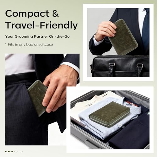 FAMILIFE Manicure Set, Professional Manicure Kit Nail Clippers Set 11 in 1 Stainless Steel Nail Pedicure Tools Kit Grooming Tool with Portable Green Leather Travel Case Luxury Gifts for Women and Men - color: Dark Green