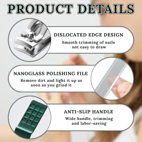 Nail Clipper Set 4 PCS Manicure Pedicure Kit with Case Nail Grooming Tools Portable Travel Care Set for Home Use