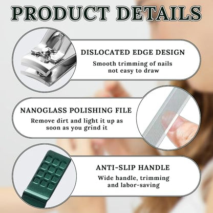 Nail Clipper Set 4 PCS Manicure Pedicure Kit with Case Nail Grooming Tools Portable Travel Care Set for Home Use