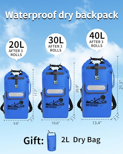 Dry Bag Backpack - color: Blue, size: 30L