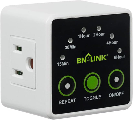 BN-LINK Smart Digital Countdown Timer, Repeat Cycle Timer with 3-Prong Grounded Outlet for Lamps, Light and Home Appliances, 15A/1875W ½ HP - style: Repeat Countdown Timer