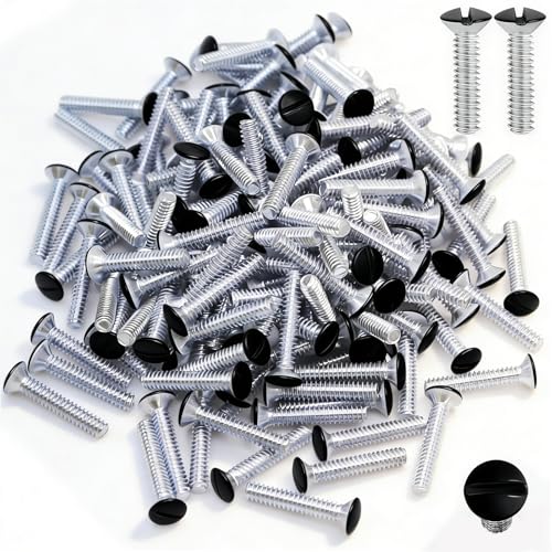 35 pcs 3/4" Wall Plate Screws, Black Outlet Screws 6-32 Thread Light Electrical Cover Panel Switch Plate Screws(Black） - color: Black, size: 3/4 Inch