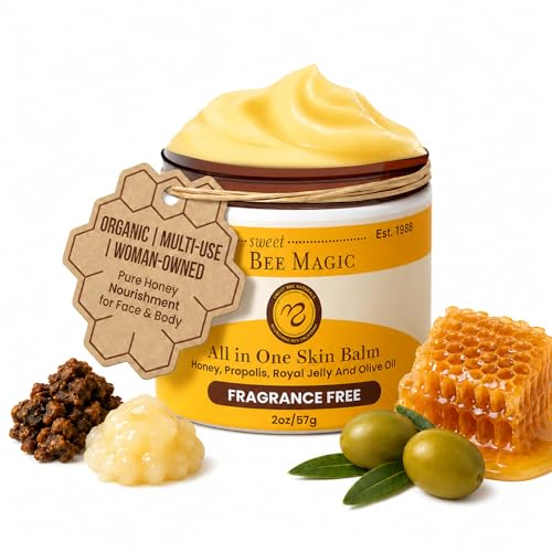 Sweet Bee Magic Organic Honey Bee Balm for Face, Skin & Body - All in One Honey Balm - Beeswax Body Moisturizer - All Natural Aid - 1 jar (2oz) - size: 2 Ounce (Pack of 1)