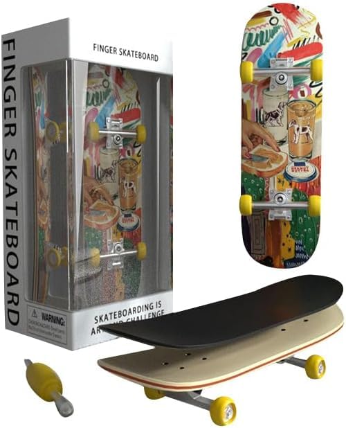 Wooden, pro Fingerboard 29mm Mini handboard、Premium Fingerboard Ideal for Dexterity maneuvers (Breakfast) - color: Breakfast