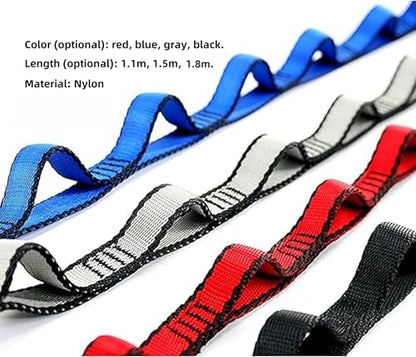 2pcs safety daisy chain, multi-ring adjustable nylon strap rope yoga pilates stretch band - color: Red, size: Length：1.8m