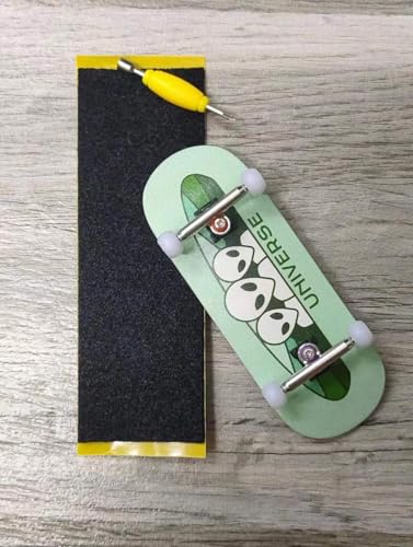 LEEFAI Professinal Fingerboard Complete 34mmx96mm Maple Wood 5 Layers Wood UV Printing Alien Deck-The Beginner Board with Professional Single AxleTrucks and Ball Bearing Wheels