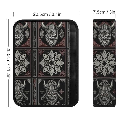 2 Pack Warrior Vikings Norse Mythology Car Seat Belt Pad Soft Padded Harness Pads Strap for Child, Car Seats Pushchair Strollers High Chair Pushchair, Anti-Slip Pad - color: Pattern 1137