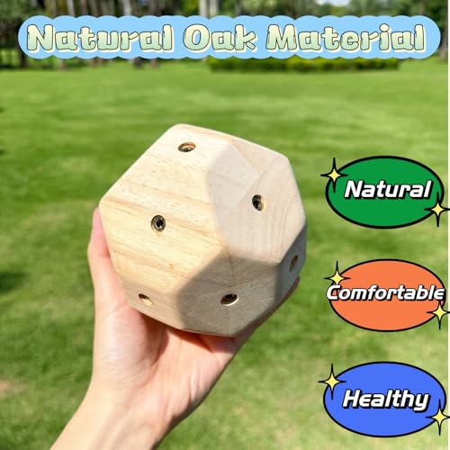 Finger Climbing Ball, Finger Strength and Flexibility Training Ball,Natural Oak, 18 Resin Real Holds，Suitable for Rock Climber Enthusiasts, Climbing Gifts