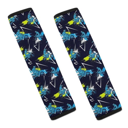 Universal Fit Car Seat Belt Pad for Elderly Support, All Vehicles, 2 Piece Dirt Bike Racing Motocross Motorbike Blue Automotive Seat Belt Protector Pressure Relief - color: Pattern 1167