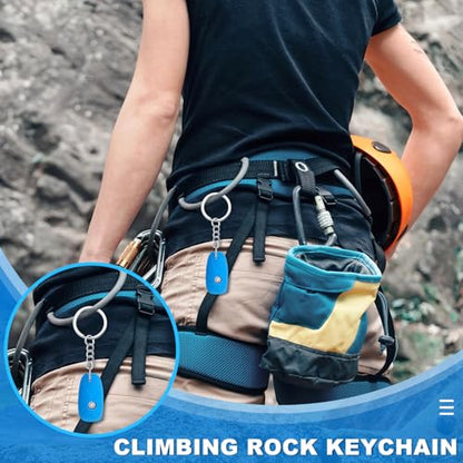 Wonderjune Rock Climbing Keychain Valentine's Birthday Gift Climbing Accessories for Climbers Friends Women Men Hiking Lover - color: Blue