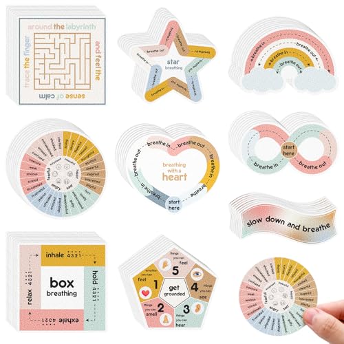 Libima 72 Pcs Anxiety Sensory Stickers Textured Stickers Fidget Mindfulness Sticker School Counselor Supplies Adult Sensory Items Anxiety Relief, 9 Styles (Morandi Color) - color: Morandi Color
