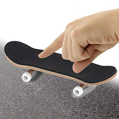 Combort 1Pc Finger Skateboards Fingerboards Sets, Maple Wooden+Alloy Fingerboard Finger Skateboards with Box Reduce Pressure Kids Gifts(White)