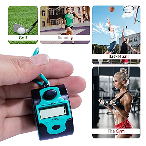 TESEAS Handy Counter Click Manual Digital clicker Stitch Tally Counters Finger Mechanical Palm Handheld Pitch 5-Digit Electronic Display Click Counter Number Count for Row, People, Golf Lap - style: 6pack