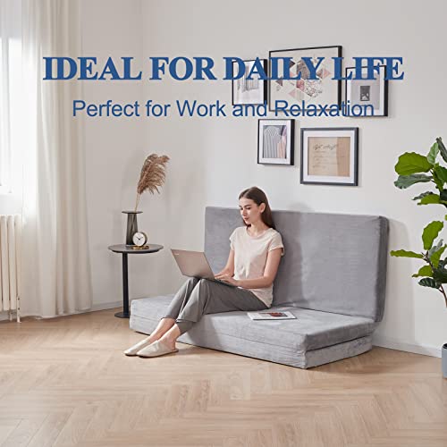 SINWEEK 3.8" Cot Memory Foam Folding Topper with Storage Bag - Foldable Trifold Floor Mat Topper, CertiPUR-US Certified Guest Sleeping Pad, Machine Washable Cover - size: C (31 x 75 Inch), style: Slow Rebound Memory Foam