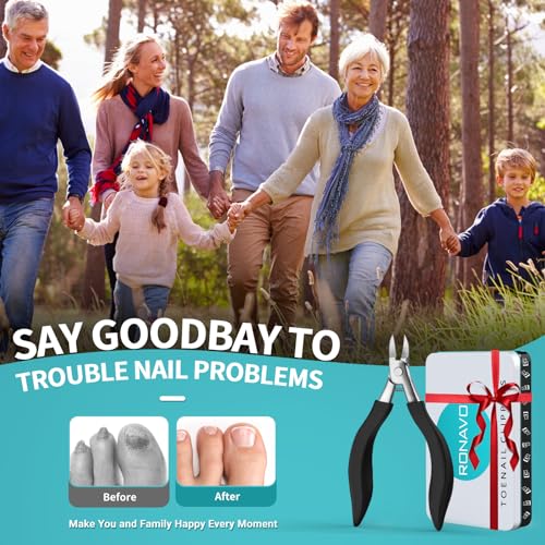 Toenail Clippers for Ingrown & Thick Toenails - Heavy Duty Toe Nail Clippers for Remove Side Ingrown Toenail with Angled Sharp Blades, Professional Pedicure Tool with Long Handle for Seniors & Men - style: Paronychia Nemesis - Black Kit