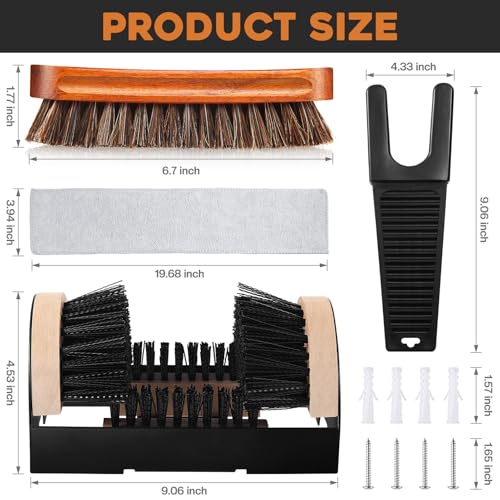 4Pcs Outdoor Heavy Duty Boot Scraper Brush Scrubber Boot Jack Shoe Cleaner Shine Brush with Cleaning Cloth(Style C)